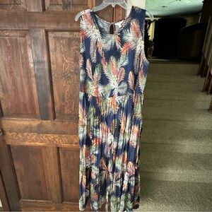 Terra & Sky Tropical Print Maxi Dress